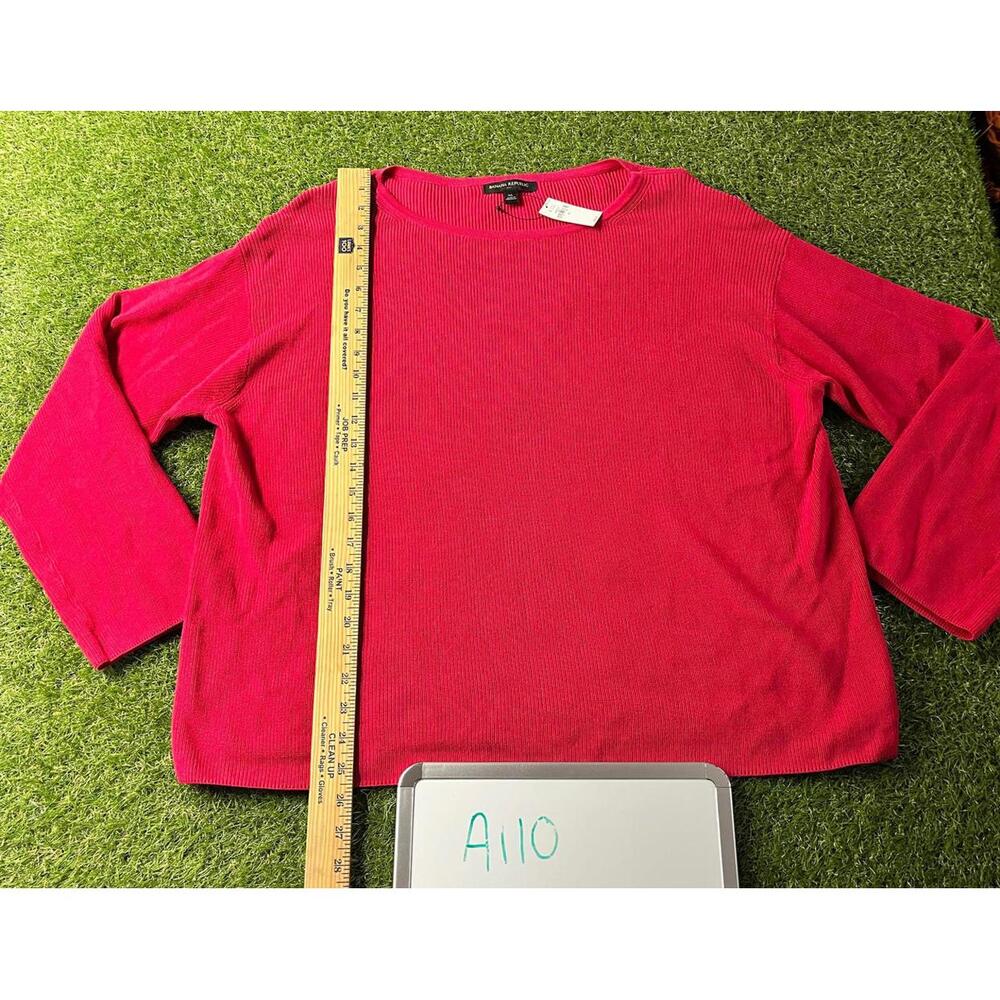Banana Republic Sweater Womens XL Ribbed Boxy Oversized Pullover Pink NEW